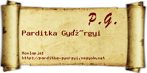 Parditka Györgyi névjegykártya